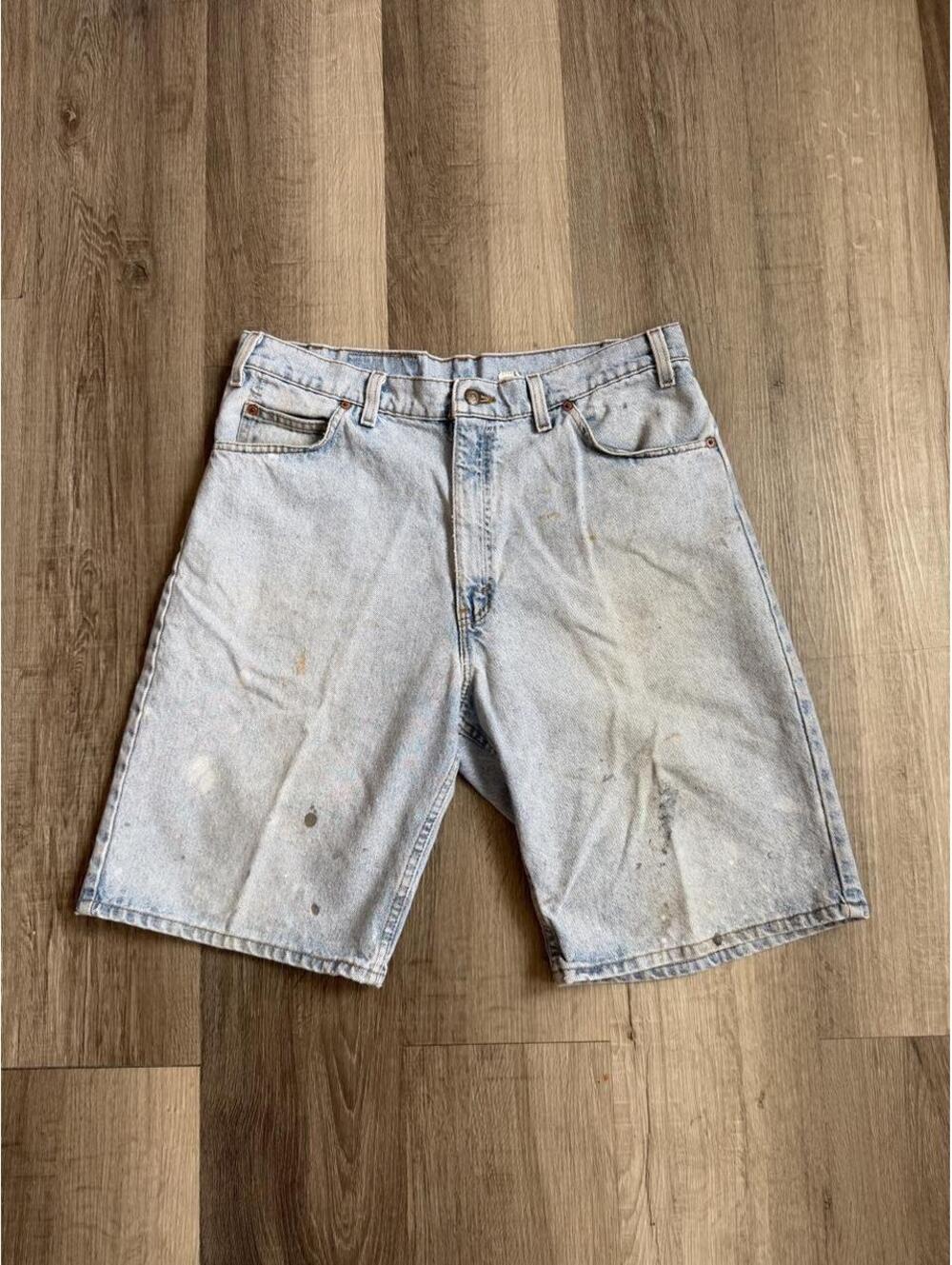 Vintage 90s 550 Levis Orange tab blue denim shorts sz 35